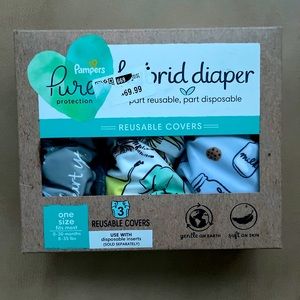 PAMPERS Hybrid 3 Reusable Diaper Kit Hypoallergenic, Leak-resistant NWT
